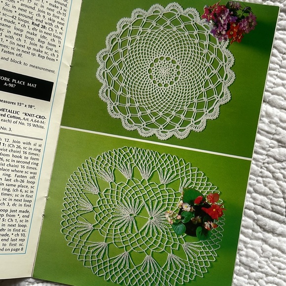 Crocheted Elegance instruction directions booklet # 279 Coats and Clark … - Picture 4 of 8